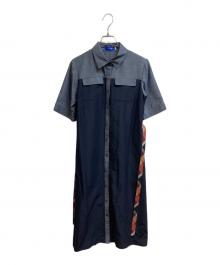 BLUE LABEL CRESTBRIDGE（ブルーレーベルクレストブリッジ）の古着「ライトドライ ダンガリーシャツドレス」｜ネイビー