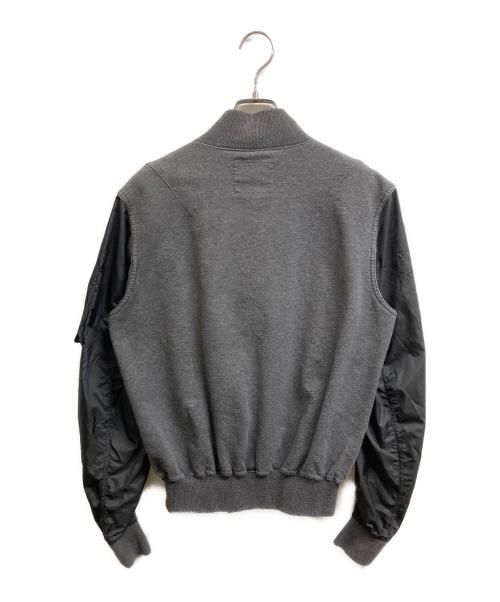 sacai（サカイ）sacai (サカイ) ナイロン切替スウェットフライトジャケット グレー サイズ:1の古着・服飾アイテム