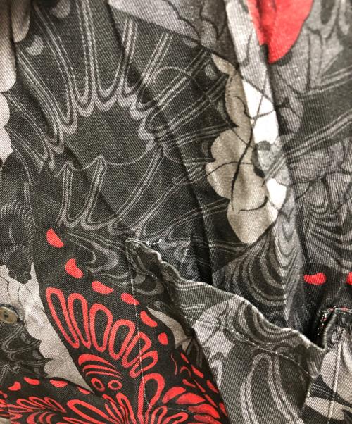 BUDSPOOL（バッズプール）BUDSPOOL (バッズプール) GAKKIN (ガッキン) 25SS 三艶蝶 HAWAIIAN SHIRT ブラック×レッド サイズ:XLの古着・服飾アイテム