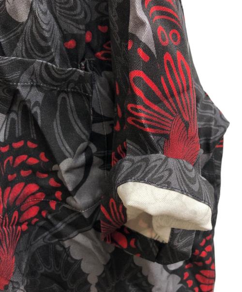 BUDSPOOL（バッズプール）BUDSPOOL (バッズプール) GAKKIN (ガッキン) 25SS 三艶蝶 HAWAIIAN SHIRT ブラック×レッド サイズ:XLの古着・服飾アイテム