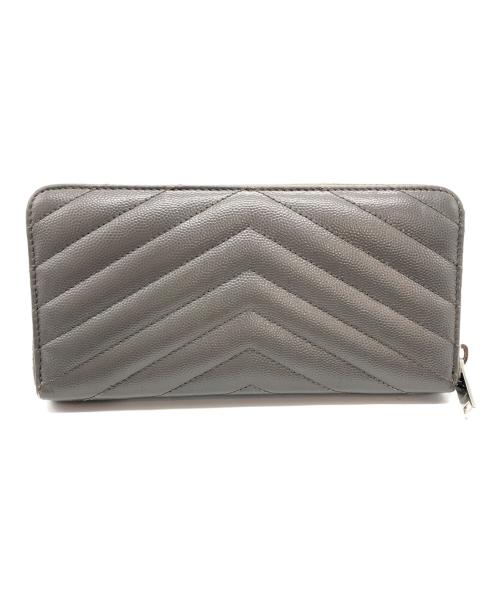Saint Laurent Paris（サンローランパリ）Saint Laurent Paris (サンローランパリ) ラウンドファスナー 長財布 グレーの古着・服飾アイテム