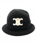 CELINEセリーヌ）の古着「トリオンフ クロシェ ニット帽」｜ブラック