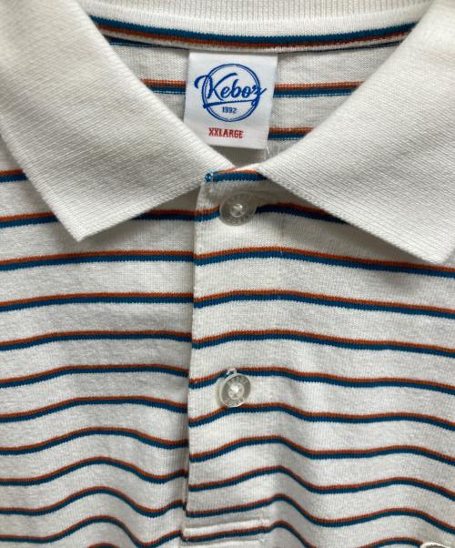 KEBOZ（ケボズ）KEBOZ (ケボズ) COLLAR BORDER S/S TEE ホワイト サイズ:XXL 未使用品の古着・服飾アイテム
