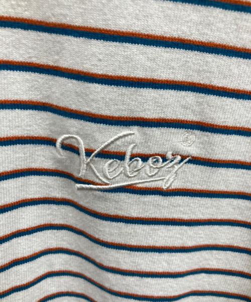 KEBOZ（ケボズ）KEBOZ (ケボズ) COLLAR BORDER S/S TEE ホワイト サイズ:XXL 未使用品の古着・服飾アイテム