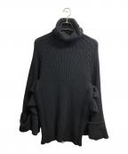 YOHJI YAMAMOTOヨウジヤマモト）の古着「デザインタートルネックニット」｜ブラック