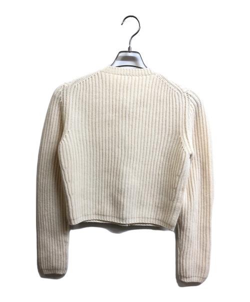 MIU MIU（ミュウミュウ）MIU MIU (ミュウミュウ) ビジューボタン カシミヤカーディガン ベージュ サイズ:38の古着・服飾アイテム