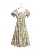 Snidelスナイデル）の古着「Sustainableオフショルギャザーワンピース」｜ベージュ