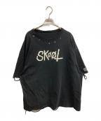SKOOTスクート）の古着「ダメージ加工プリントTシャツ」｜ブラック