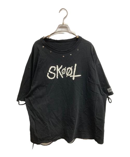 SKOOT（スクート）SKOOT (スクート) ダメージ加工プリントTシャツ ブラック サイズ:Freeの古着・服飾アイテム
