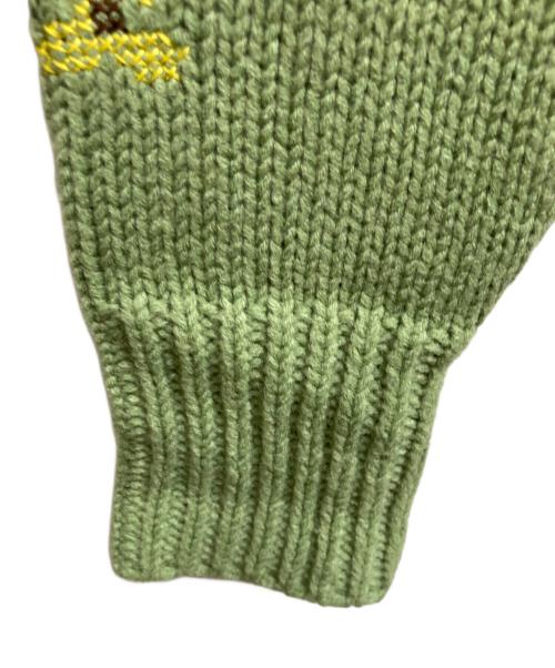 MUVEIL（ミュベール）MUVEIL (ミュベール) 刺繍入りローゲージニット グリーン サイズ:38の古着・服飾アイテム