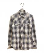 NUMBER (N)INEナンバーナイン）の古着「オンブレチェックウエスタンシャツ」｜グレー