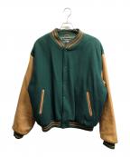 BROOKS BROTHERSブルックスブラザーズ）の古着「袖革スタジャン」｜グリーン