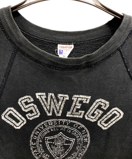 Champion（チャンピオン）Champion (チャンピオン) 60s OSWEGO STATE カレッジロゴスウェット ブラック サイズ:Sの古着・服飾アイテム