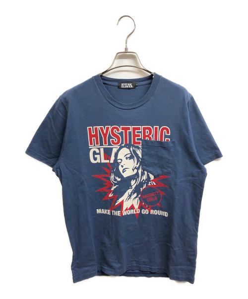 Hysteric Glamour（ヒステリックグラマー）Hysteric Glamour (ヒステリックグラマー) NAUGHTY GIRLS ポケット Tシャツ ネイビー サイズ:Lの古着・服飾アイテム