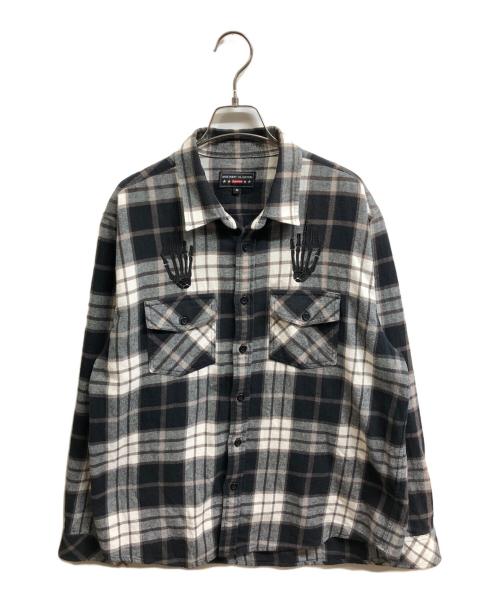 SUPREME（シュプリーム）Supreme (シュプリーム) Hysteric Glamour (ヒステリックグラマー) 21SS Plaid Flannel Shirt ホワイト×ブラウン サイズ:Mの古着・服飾アイテム