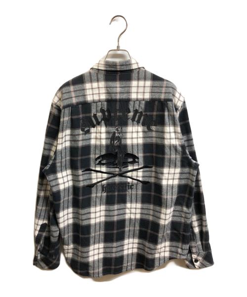 SUPREME（シュプリーム）Supreme (シュプリーム) Hysteric Glamour (ヒステリックグラマー) 21SS Plaid Flannel Shirt ホワイト×ブラウン サイズ:Mの古着・服飾アイテム