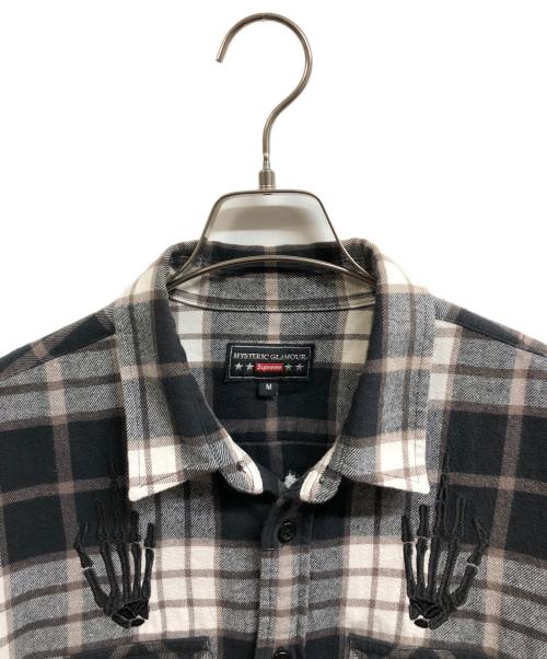 SUPREME（シュプリーム）Supreme (シュプリーム) Hysteric Glamour (ヒステリックグラマー) 21SS Plaid Flannel Shirt ホワイト×ブラウン サイズ:Mの古着・服飾アイテム