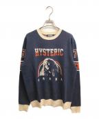 Hysteric Glamourヒステリックグラマー）の古着「ジャガードニット」｜ネイビー