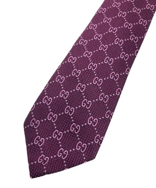 GUCCI（グッチ）GUCCI (グッチ) GG柄ネクタイ パープル サイズ:ーの古着・服飾アイテム