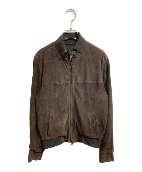 EMMETI（エンメティ）EMMETI (エンメティ) パンチングゴートレザージャケット ブラウン サイズ:44の古着・服飾アイテム