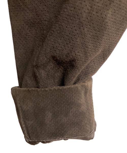 EMMETI（エンメティ）EMMETI (エンメティ) パンチングゴートレザージャケット ブラウン サイズ:44の古着・服飾アイテム