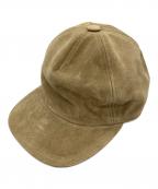YUKETENユケテン）の古着「カウレザーキャップ」｜ベージュ