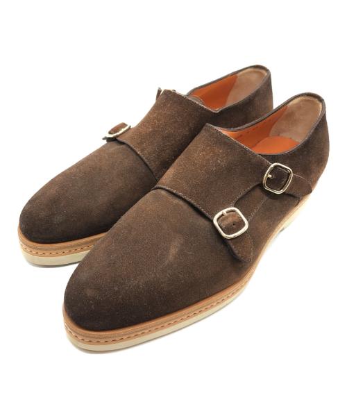 Santoni（サントーニ）Santoni (サントーニ) モンクストラップシューズ ブラウン サイズ:5の古着・服飾アイテム