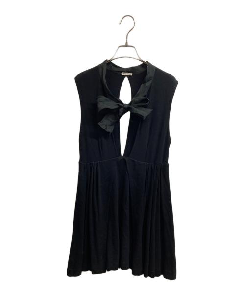 MIU MIU（ミュウミュウ）MIU MIU (ミュウミュウ) ノースリーブワンピース ブラック サイズ:Sの古着・服飾アイテム