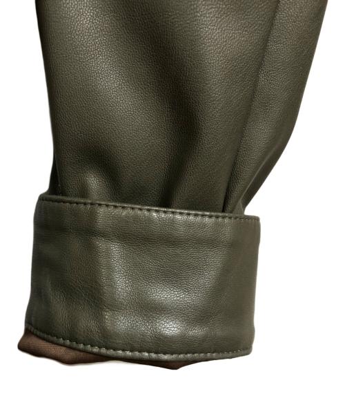 kay me（ケイミー）kay me (ケイミー) ストレッチライダースジャケット グリーン サイズ:7の古着・服飾アイテム