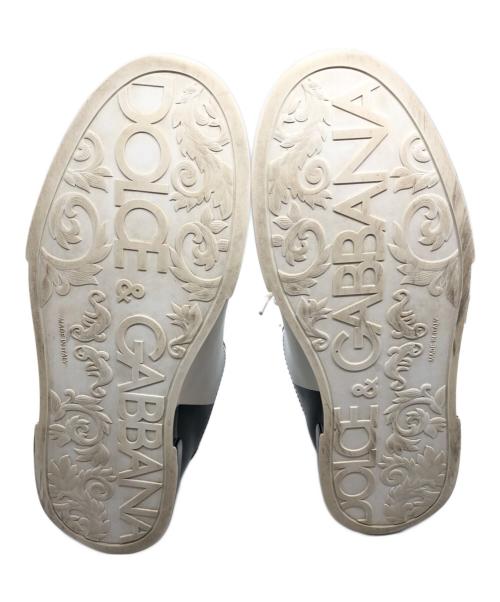 DOLCE & GABBANA（ドルチェ＆ガッバーナ）DOLCE & GABBANA (ドルチェ＆ガッバーナ) PORTOFINO ローカットスニーカー ホワイト×ブラック サイズ:8の古着・服飾アイテム