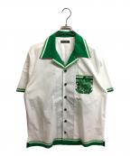 DOLCE & GABBANAドルチェ＆ガッバーナ）の古着「Majolica Print Hawaiian Shirt」｜ホワイト×グリーン