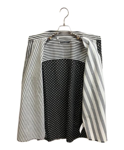 DOLCE & GABBANA（ドルチェ＆ガッバーナ）DOLCE & GABBANA (ドルチェ＆ガッバーナ) 切替ドットストライプシャツ ホワイト×ブラック サイズ:15 3/4 / 40の古着・服飾アイテム