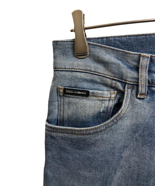 DOLCE & GABBANA（ドルチェ＆ガッバーナ）DOLCE & GABBANA (ドルチェ＆ガッバーナ) ウォッシュド ブリーチ加工デザイン デニム パンツ インディゴ サイズ:48の古着・服飾アイテム