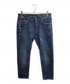 DOLCE & GABBANAドルチェ＆ガッバーナ）の古着「コットンロゴスキニーデニムパンツ」｜インディゴ