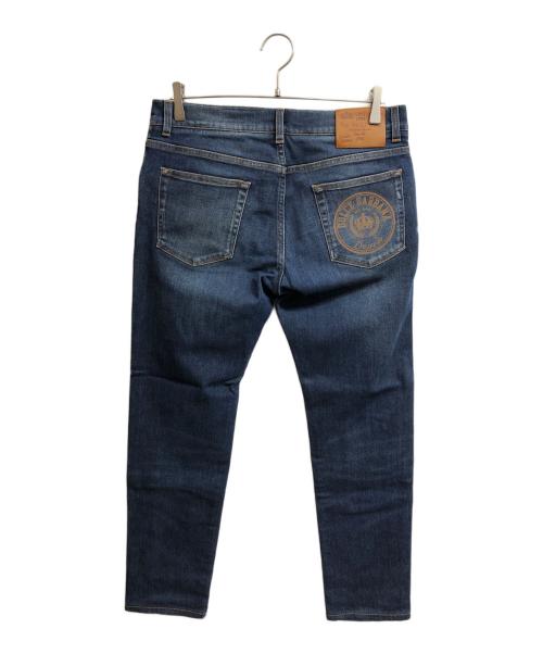 DOLCE & GABBANA（ドルチェ＆ガッバーナ）DOLCE & GABBANA (ドルチェ＆ガッバーナ) コットンロゴスキニーデニムパンツ インディゴ サイズ:48の古着・服飾アイテム