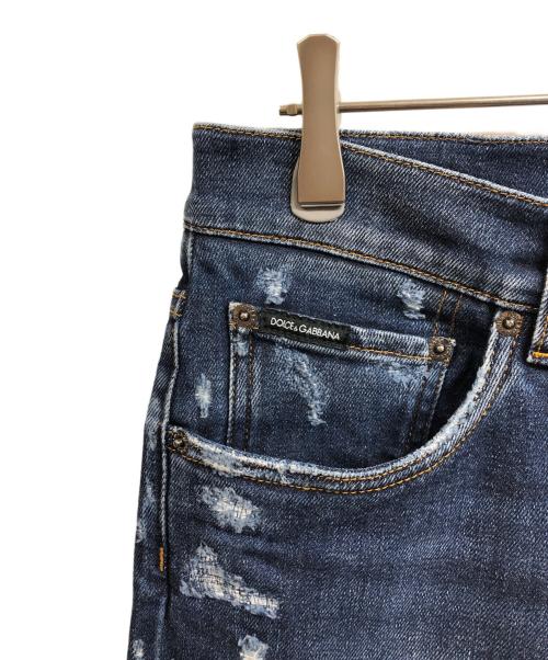 DOLCE & GABBANA（ドルチェ＆ガッバーナ）DOLCE & GABBANA (ドルチェ＆ガッバーナ) コットンロゴスキニーデニムパンツ インディゴ サイズ:48の古着・服飾アイテム