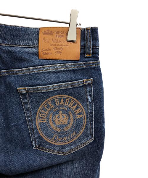 DOLCE & GABBANA（ドルチェ＆ガッバーナ）DOLCE & GABBANA (ドルチェ＆ガッバーナ) コットンロゴスキニーデニムパンツ インディゴ サイズ:48の古着・服飾アイテム