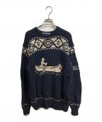 POLO SPORTポロスポーツ）の古着「カヌーデザインハンドニット」｜ネイビー