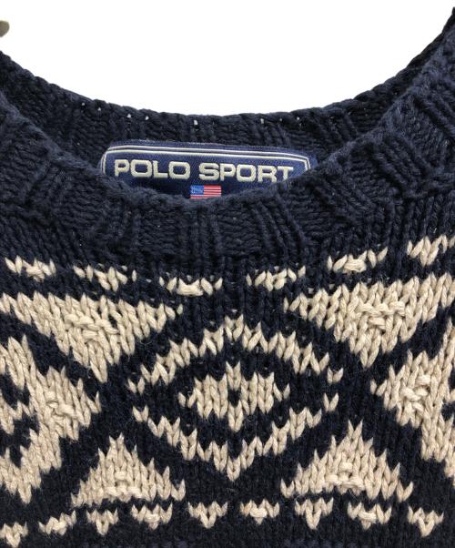 POLO SPORT（ポロスポーツ）POLO SPORT (ポロスポーツ) カヌーデザインハンドニット ネイビー サイズ:Sの古着・服飾アイテム
