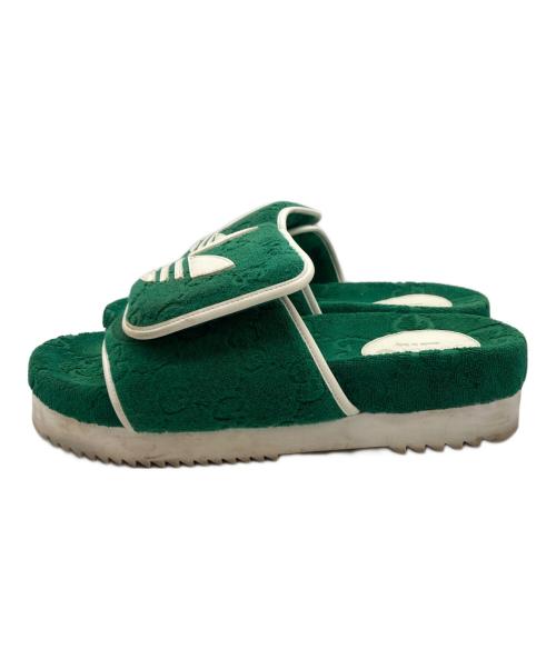 GUCCI（グッチ）GUCCI (グッチ) adidas (アディダス) GGプラットフォームサンダル グリーン サイズ:不明の古着・服飾アイテム