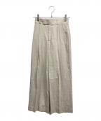 Nobleノーブル）の古着「【洗える】麻ストレッチスラックスパンツ」｜ベージュ