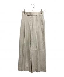 Noble（ノーブル）の古着「【洗える】麻ストレッチスラックスパンツ」｜ベージュ