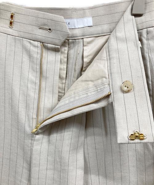 Noble（ノーブル）Noble (ノーブル) 【洗える】麻ストレッチスラックスパンツ ベージュ サイズ:34の古着・服飾アイテム