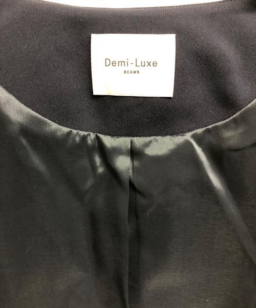 Demi-Luxe Beams（デミルクス ビームス）Demi-Luxe Beams (デミルクス ビームス) トリアセ ペプラムジャケット ネイビー サイズ:36の古着・服飾アイテム