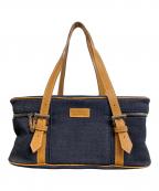 BURBERRY BLUE LABELバーバリーロンドンブルーレーベル）の古着「デニムミニボストンバッグ」｜インディゴ