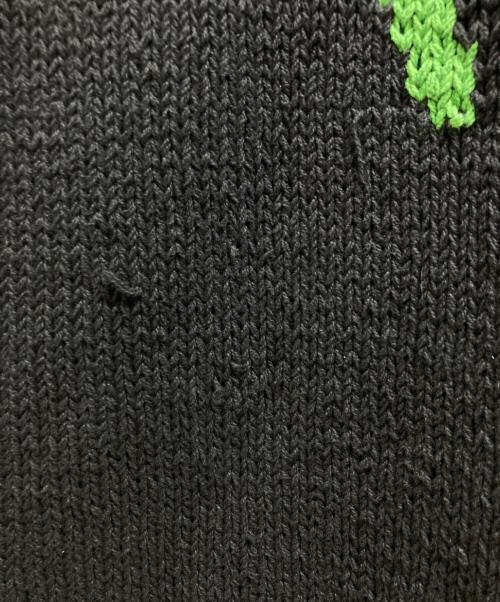 MacMahon Knitting Mills（マクマホン ニッティングミルズ）MacMahon Knitting Mills (マクマホン ニッティングミルズ) 花柄コットンハンドニット ネイビー サイズ:Freeの古着・服飾アイテム