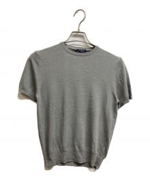 BEAMS F（ビームスエフ）の古着「クルーネック ショートスリーブ ニット」｜グレー