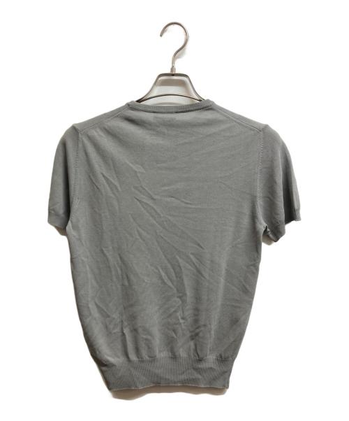 BEAMS F（ビームスエフ）BEAMS F (ビームスエフ) クルーネック ショートスリーブ ニット グレー サイズ:44 未使用品の古着・服飾アイテム
