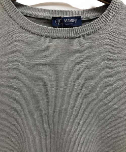 BEAMS F（ビームスエフ）BEAMS F (ビームスエフ) クルーネック ショートスリーブ ニット グレー サイズ:44 未使用品の古着・服飾アイテム