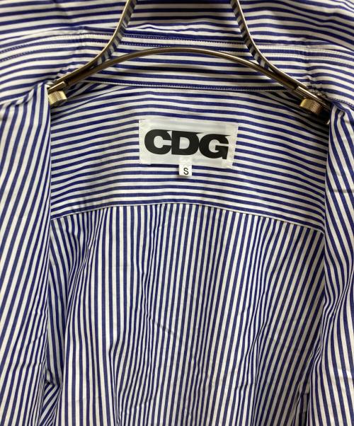 CDG（シーディージー）CDG (シーディージー) ストライプシャツ ブルー サイズ:S 未使用品の古着・服飾アイテム